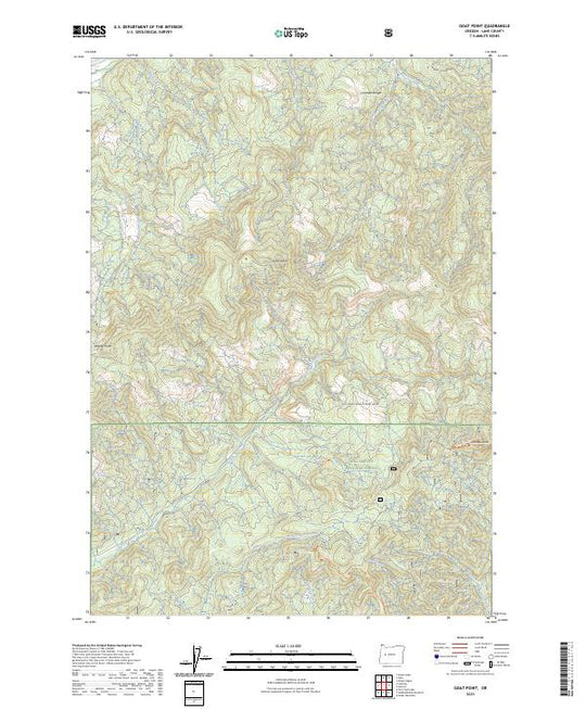 US Topo 7.5-minute map for Goat Point OR – American Map Store