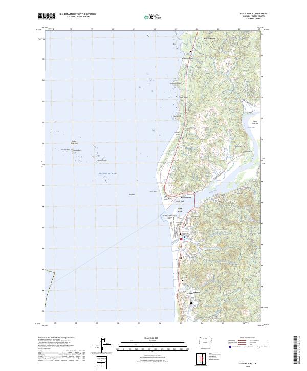 US Topo 7.5-minute map for Gold Beach OR