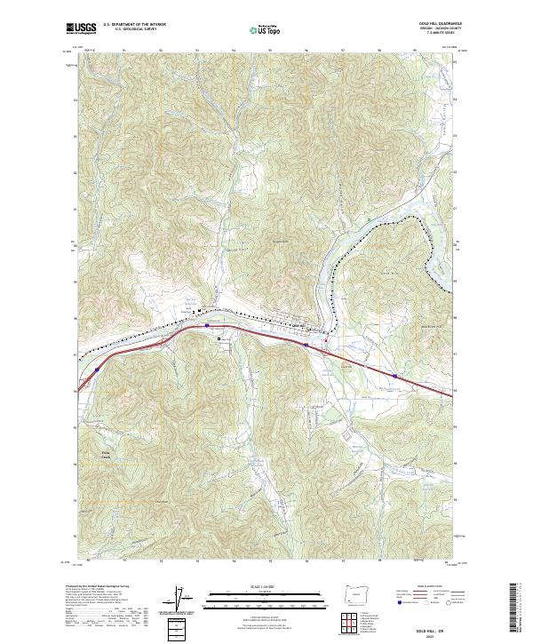 US Topo 7.5-minute map for Gold Hill OR