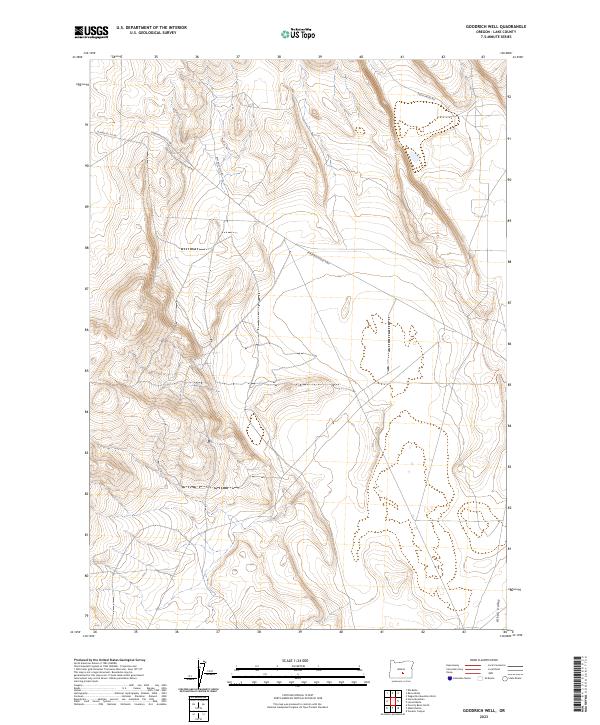 US Topo 7.5-minute map for Goodrich Well OR