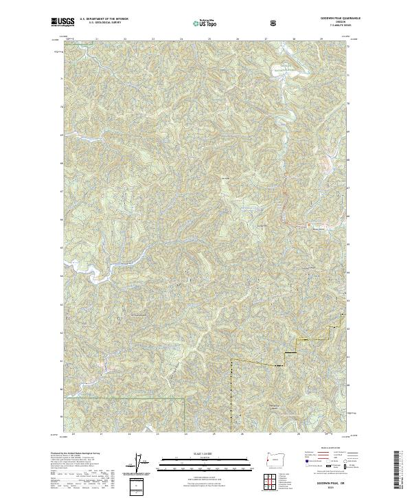US Topo 7.5-minute map for Goodwin Peak OR