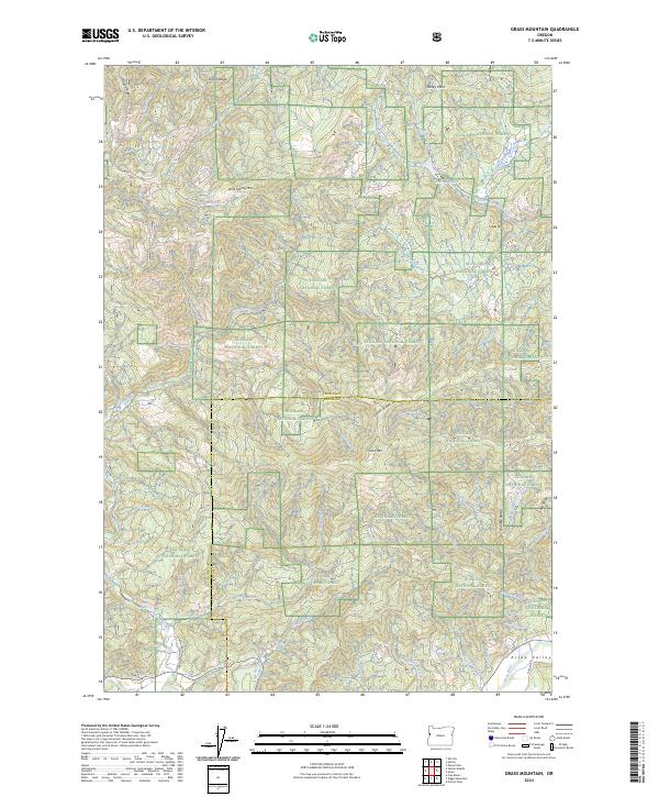 US Topo 7.5-minute map for Grass Mountain OR