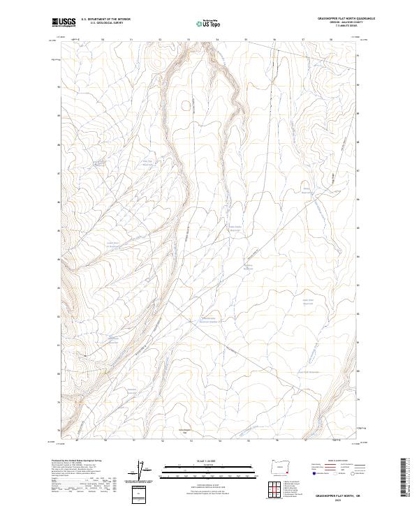 US Topo 7.5-minute map for Grasshopper Flat North OR