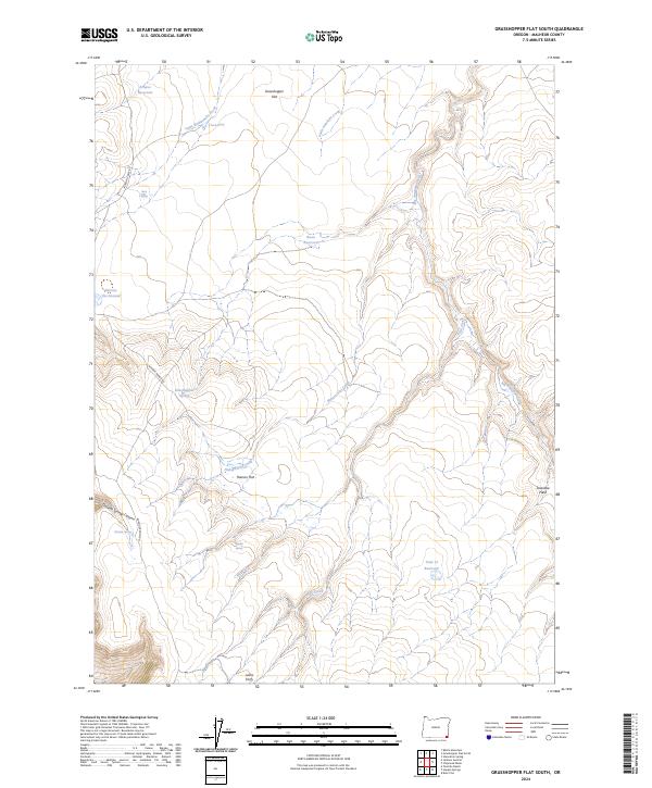 US Topo 7.5-minute map for Grasshopper Flat South OR