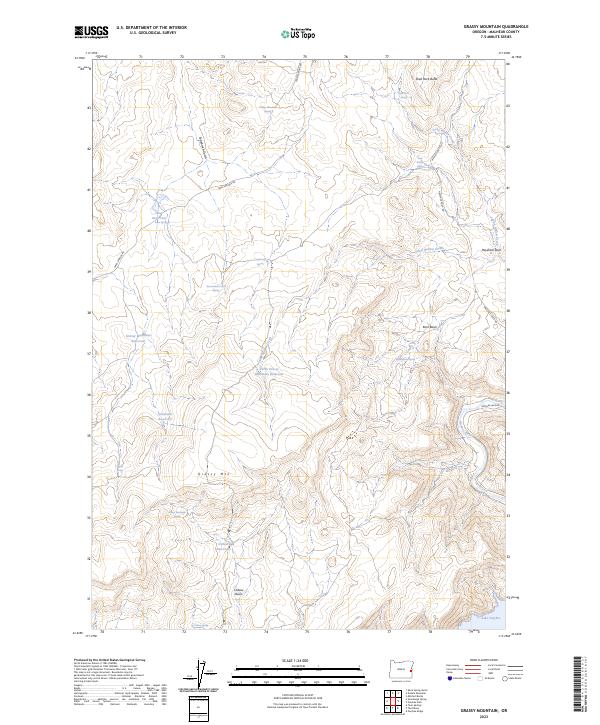 US Topo 7.5-minute map for Grassy Mountain OR