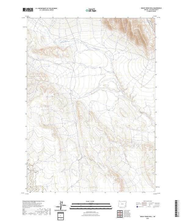 US Topo 7.5-minute map for Grassy Ridge Well OR