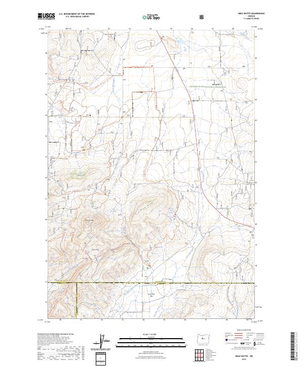 US Topo 7.5-minute map for Gray Butte OR
