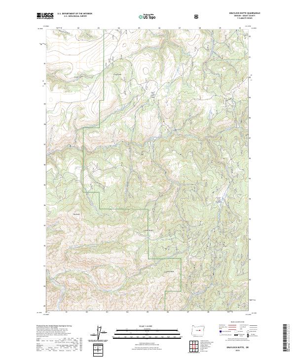 US Topo 7.5-minute map for Graylock Butte OR