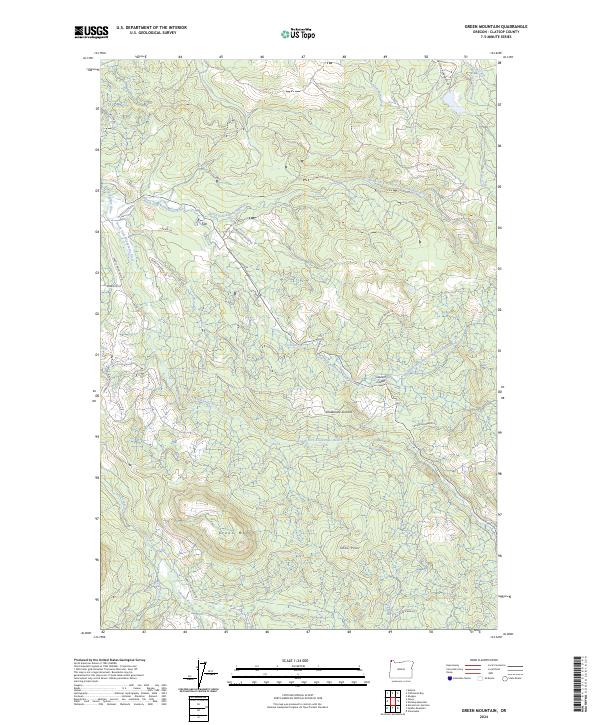 US Topo 7.5-minute map for Green Mountain OR