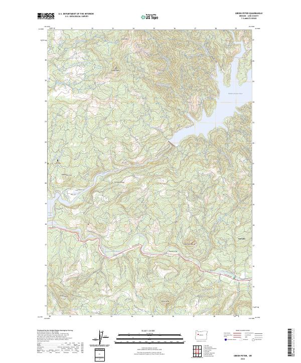US Topo 7.5-minute map for Green Peter OR