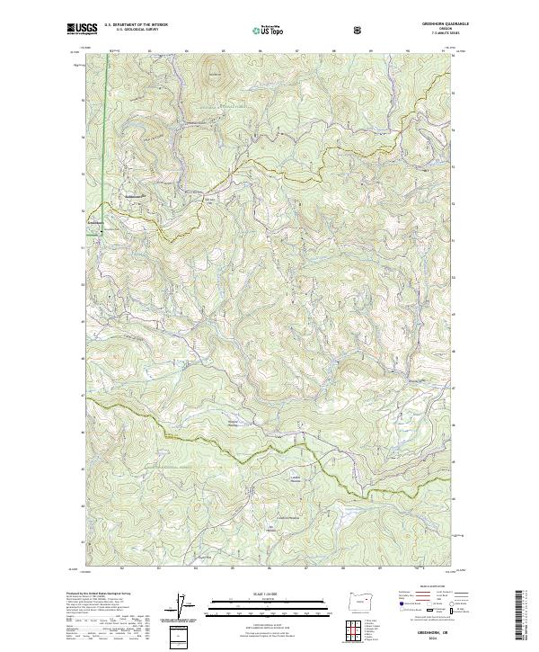 US Topo 7.5-minute map for Greenhorn OR