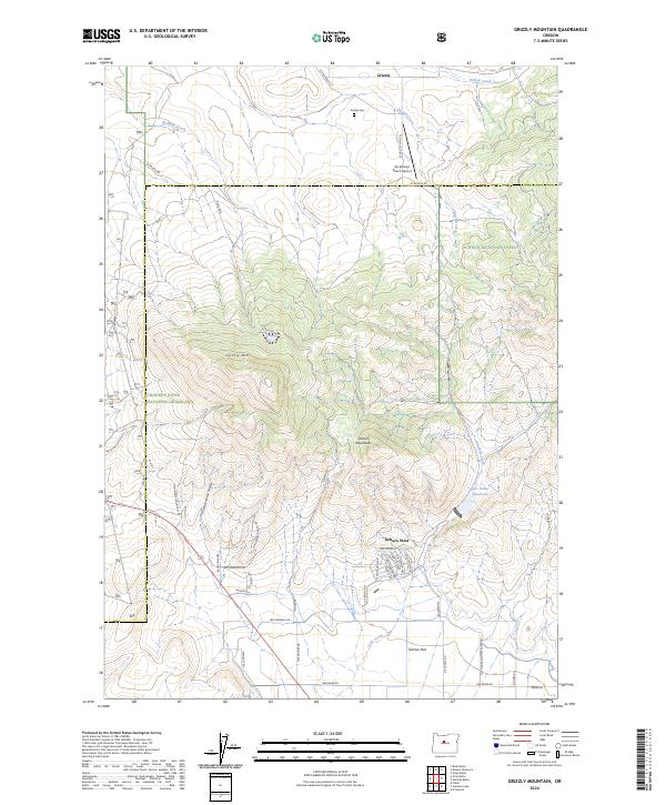 US Topo 7.5-minute map for Grizzly Mountain OR