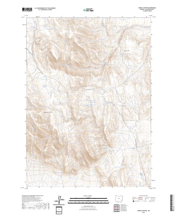 US Topo 7.5-minute map for Groan Canyon OR