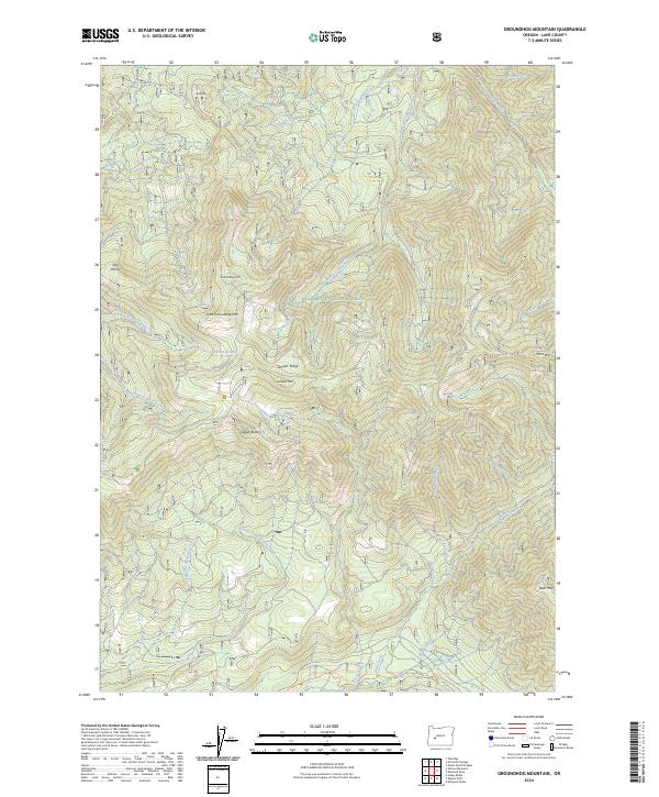 US Topo 7.5-minute map for Groundhog Mountain OR