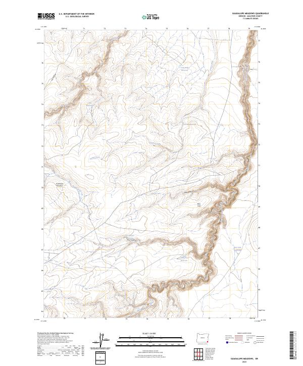US Topo 7.5-minute map for Guadalupe Meadows OR