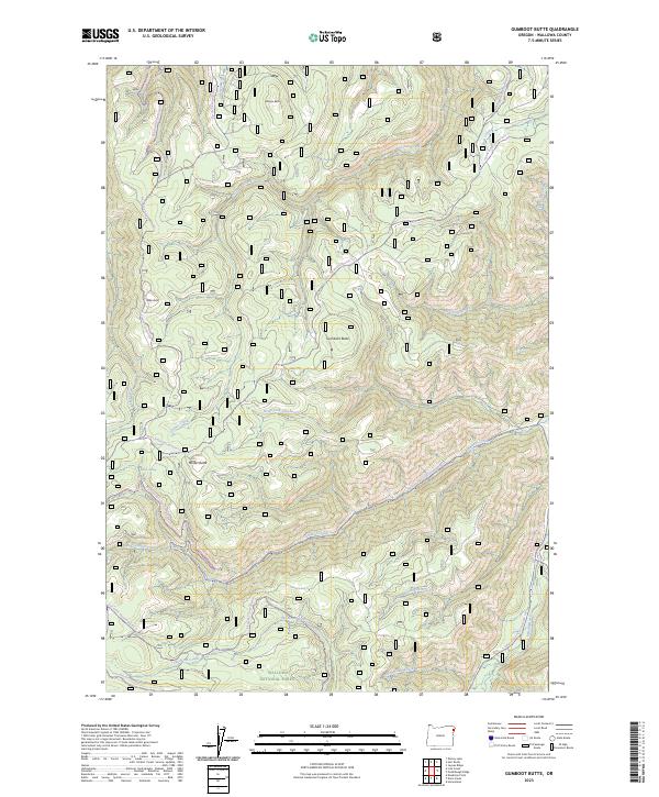 US Topo 7.5-minute map for Gumboot Butte OR