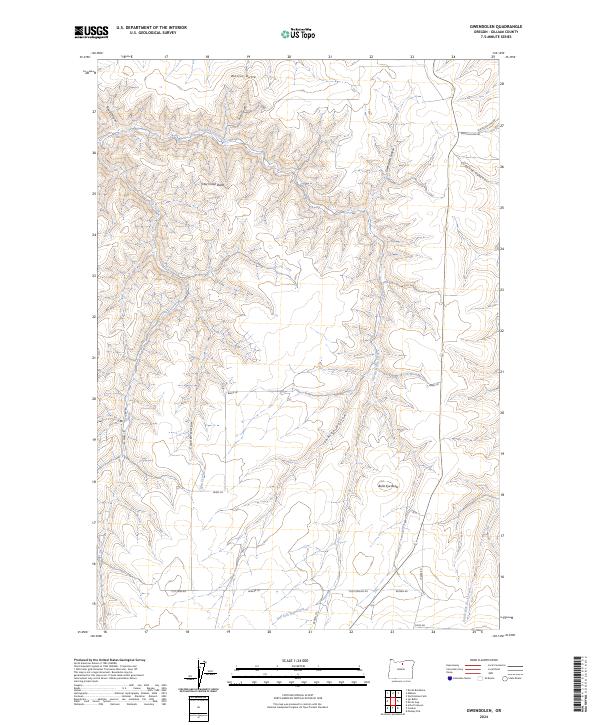 US Topo 7.5-minute map for Gwendolen OR