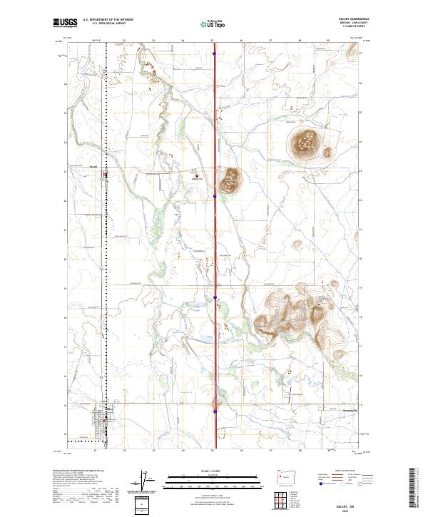 US Topo 7.5-minute map for Halsey OR