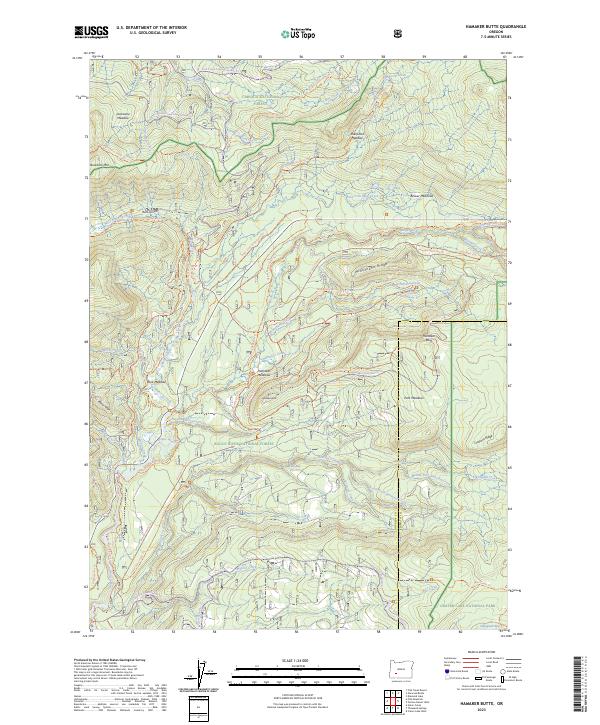 US Topo 7.5-minute map for Hamaker Butte OR