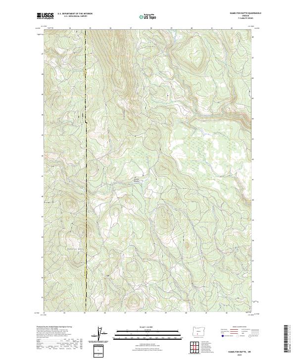 US Topo 7.5-minute map for Hamelton Butte OR