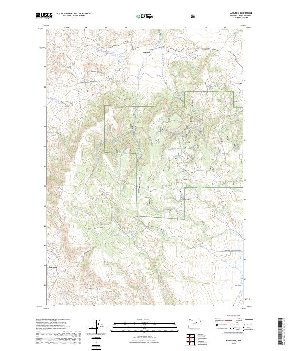US Topo 7.5-minute map for Hamilton OR