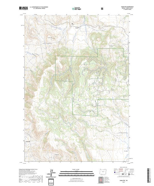 US Topo 7.5-minute map for Hamilton OR – American Map Store