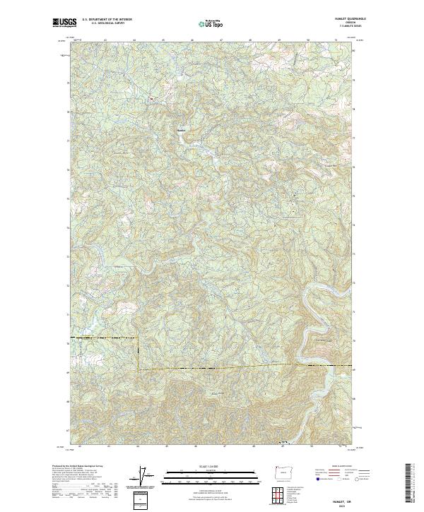 US Topo 7.5-minute map for Hamlet OR