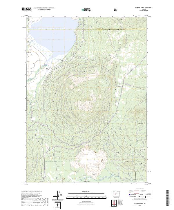 US Topo 7.5-minute map for Hamner Butte OR