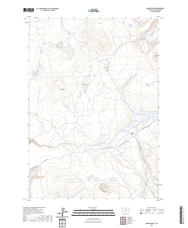 US Topo 7.5-minute map for Hardin Ranch OR – American Map Store