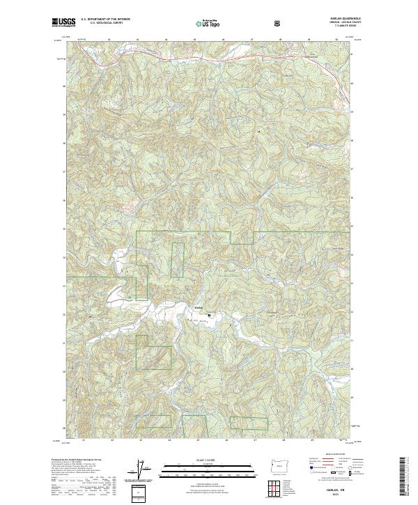 US Topo 7.5-minute map for Harlan OR