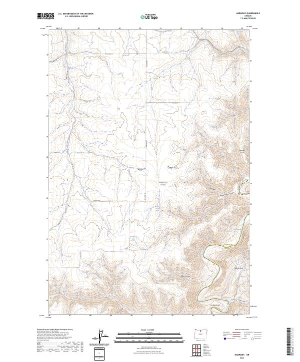 US Topo 7.5-minute map for Harmony OR