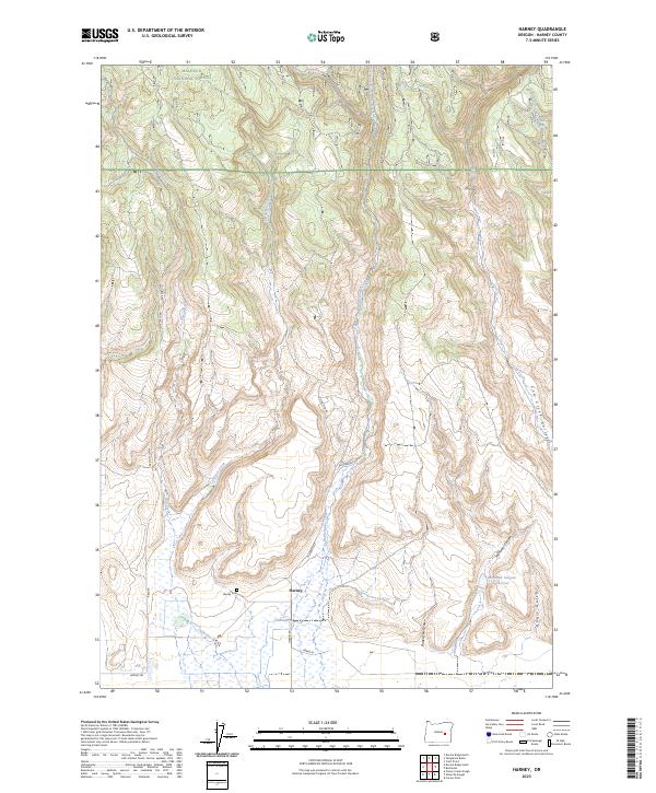 US Topo 7.5-minute map for Harney OR