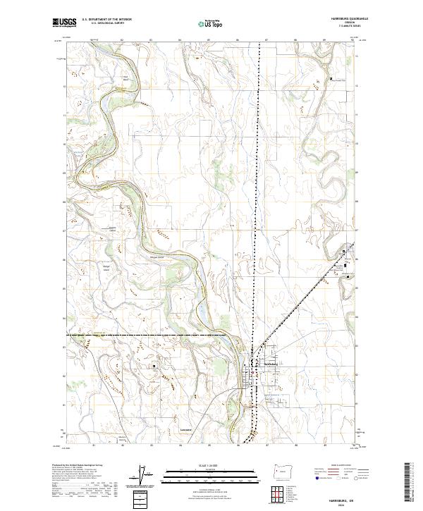 US Topo 7.5-minute map for Harrisburg OR
