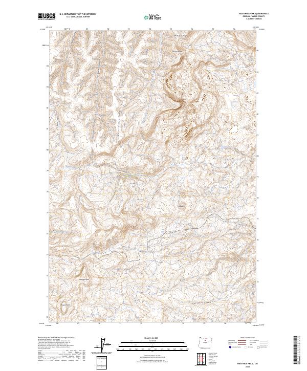 US Topo 7.5-minute map for Hastings Peak OR