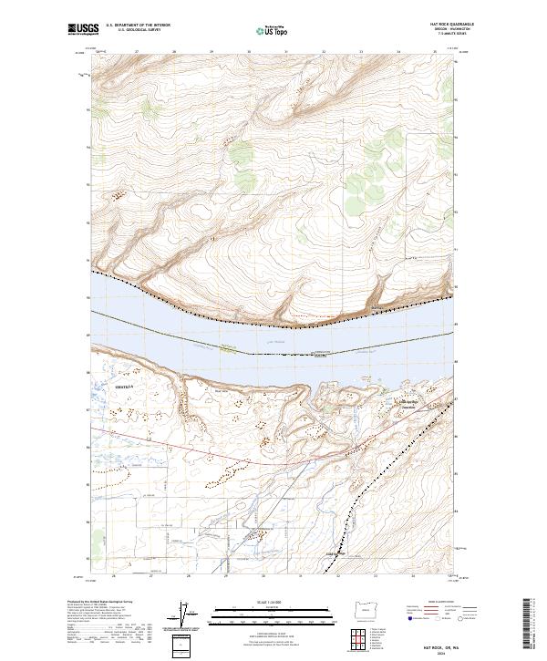US Topo 7.5-minute map for Hat Rock ORWA