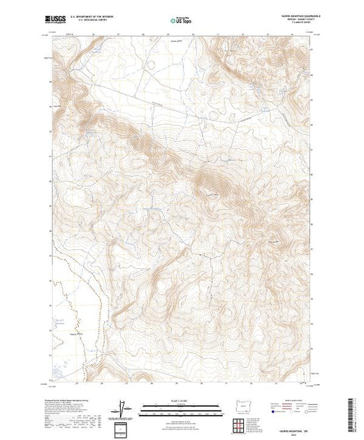 US Topo 7.5-minute map for Hawks Mountain OR – American Map Store