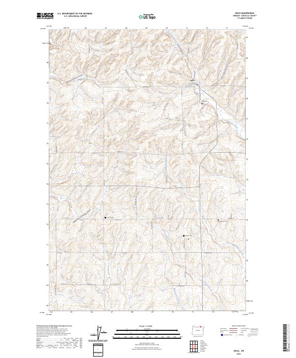 US Topo 7.5-minute map for Helix OR