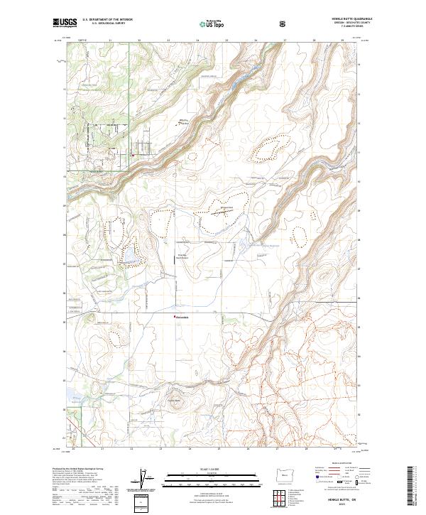 US Topo 7.5-minute map for Henkle Butte OR