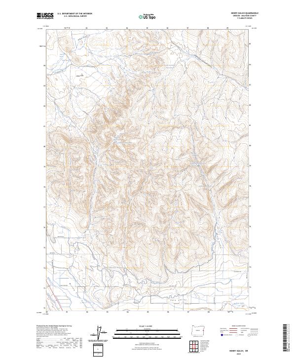 US Topo 7.5-minute map for Henry Gulch OR
