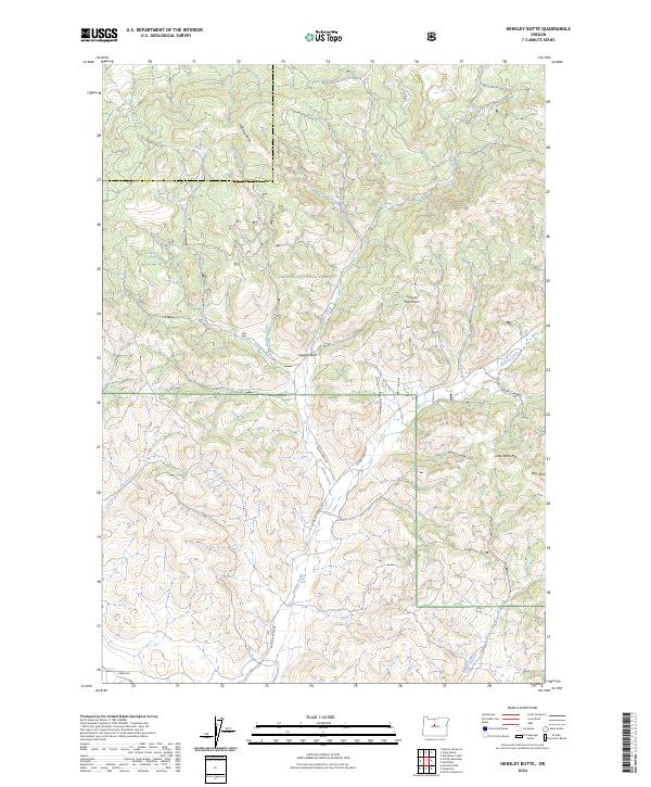 US Topo 7.5-minute map for Hensley Butte OR
