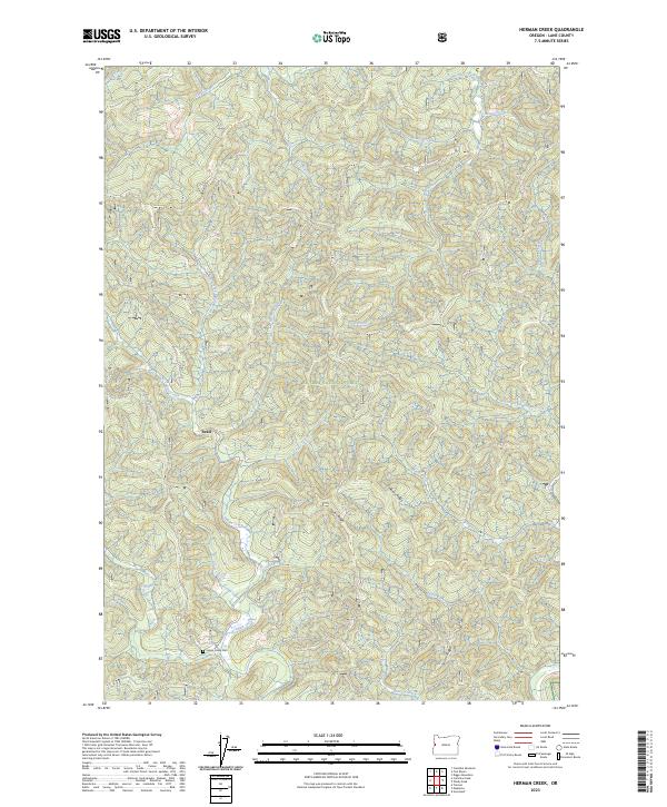 US Topo 7.5-minute map for Herman Creek OR