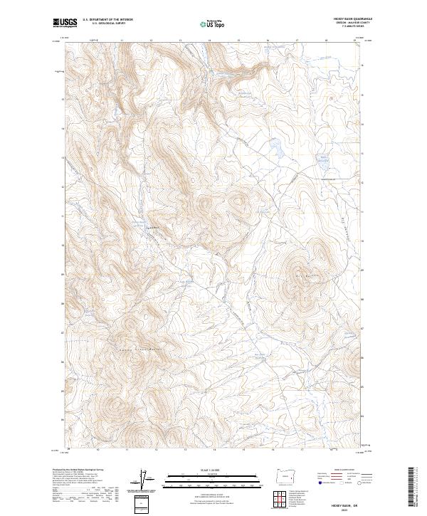 US Topo 7.5-minute map for Hickey Basin OR