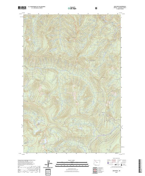 US Topo 7.5-minute map for High Rock OR