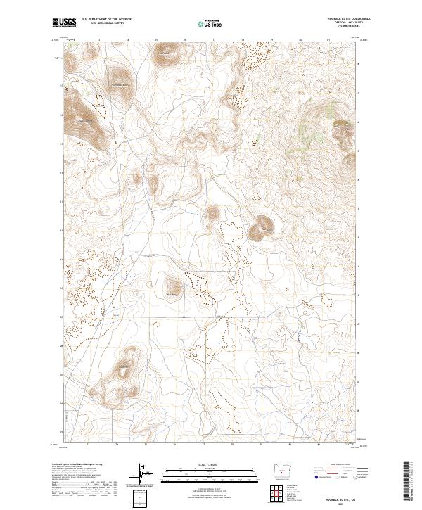 US Topo 7.5-minute map for Hogback Butte OR