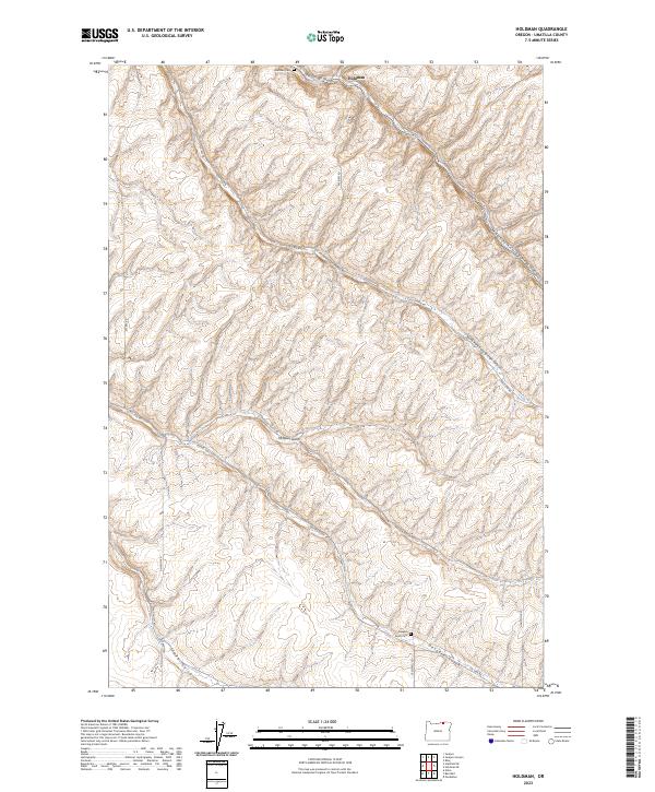 US Topo 7.5-minute map for Holdman OR