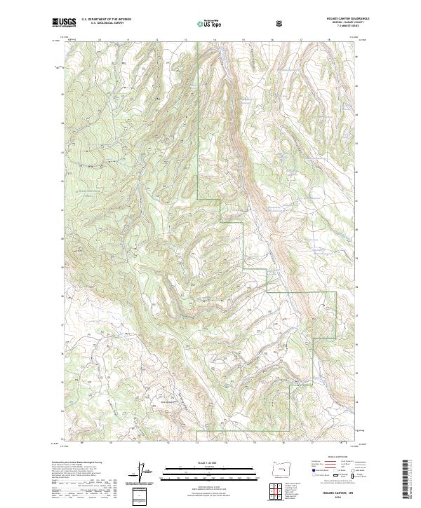US Topo 7.5-minute map for Holmes Canyon OR