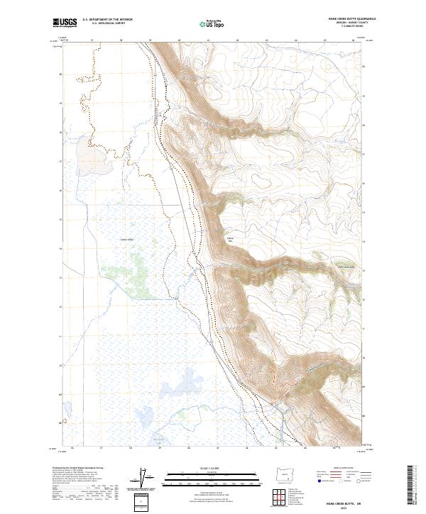 US Topo 7.5-minute map for Home Creek Butte OR