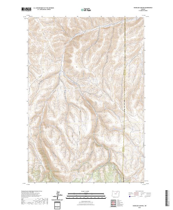 US Topo 7.5-minute map for Hoodlum Canyon OR