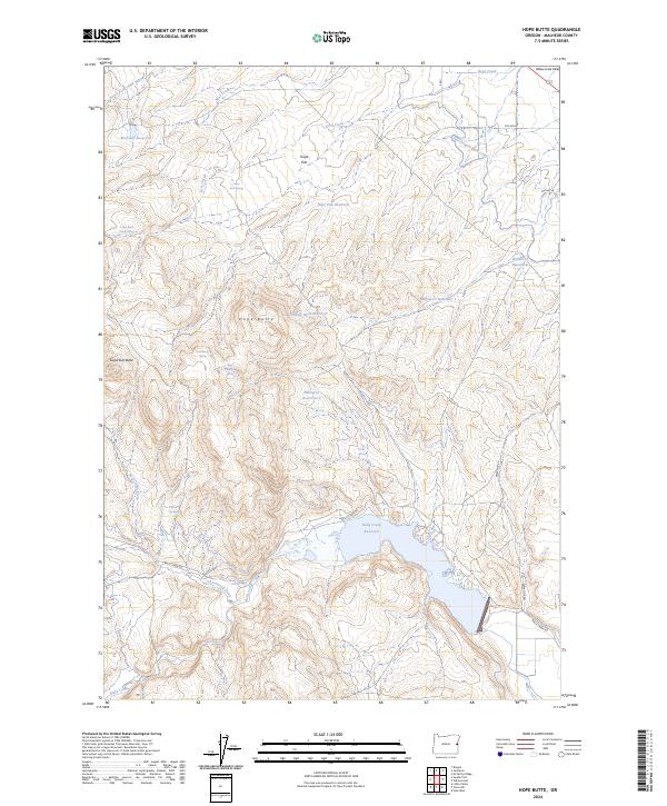 US Topo 7.5-minute map for Hope Butte OR