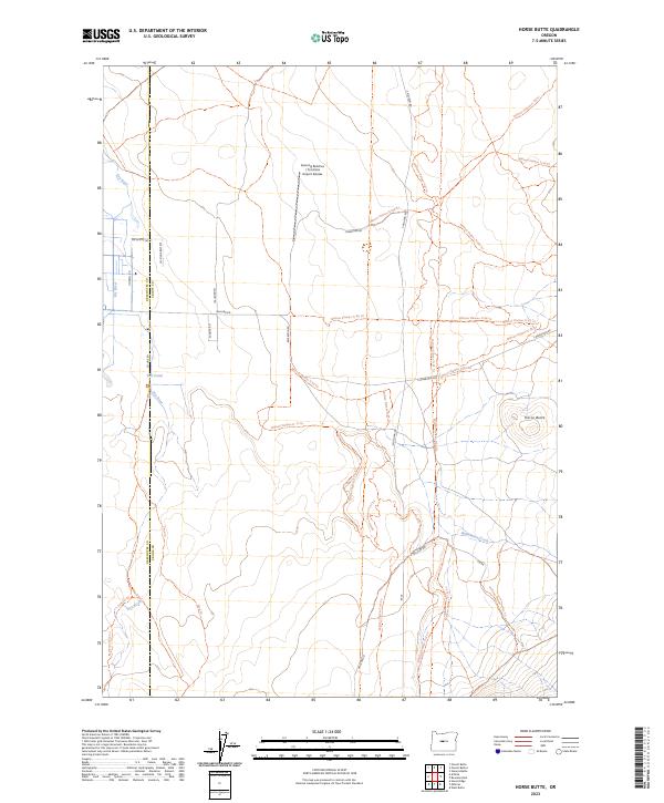 US Topo 7.5-minute map for Horse Butte OR
